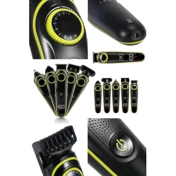 CEYLAN ADAM 5 Başlıklı Şarjlı Tıraş Makinesi Kablosuz Saç Sakal Burun Tıraşına Uygun