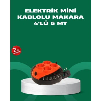 CEYLAN ADAM 5 Metre Kablolu 4’lü Kırmızı Priz Makara