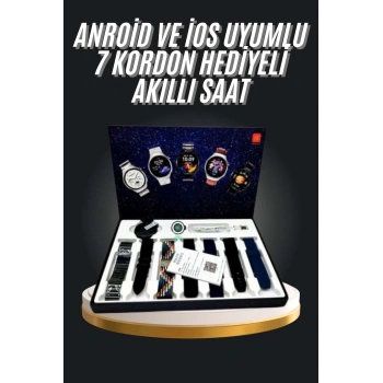 CEYLAN ADAM 7 Kordonlu Akıllı Saat Siyah Kasa Dokunmatik Ekran Uyku ve Sağlık Takibi