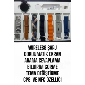 CEYLAN ADAM Akıllı Saat 7 Kordonlu Yeni Nesil Arama Cevaplayan Çok Fonksiyonlu