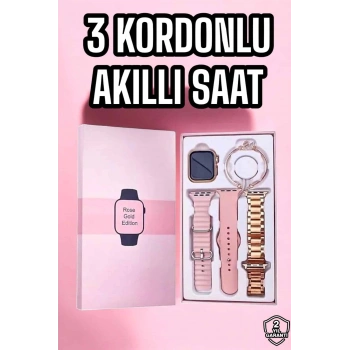 CEYLAN ADAM Akıllı Saat Amoled Ekran 3 Kordonlu Aksesuar Hediyeli Sesli Görüşme