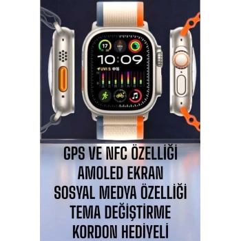 CEYLAN ADAM Akıllı Saat Amoled Ekran NFC Uyumlu Spor Modları Android ve İOS Uyumlu