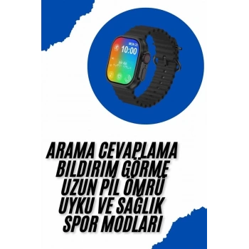 CEYLAN ADAM Akıllı Saat Sağlık Takibi Kalp Atışı Adımsayar Ultra Yeni Nesil nefes Egzersizi