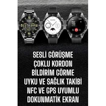 CEYLAN ADAM Akıllı Saat Titreşimli Amoled Ekran Uyku ve Sağlık Takibi Sesli Görüşme