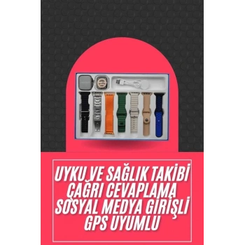 CEYLAN ADAM Akıllı Saat Unisex Akıllı Saat Çoklu Kordon Seçeneği Çelik Kordon Plastik Kordon