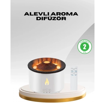 CEYLAN ADAM Alev Efektli Aromaterapi Difüzörü – 360 ml Su Hazneli, Sessiz ve Zaman Ayarlı