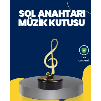 CEYLAN ADAM Altın Sol Anahtarı Müzik Kutusu Döner Mekanizmalı