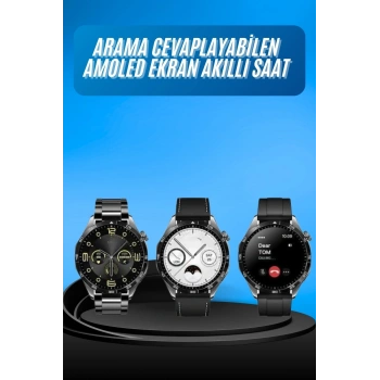 CEYLAN ADAM Amoled Ekran 3 Kordonlu Akıllı Saat 5.0 Bluetooth Bağlantılı Android ve İOS Uyumlu