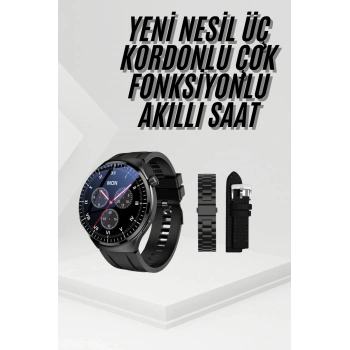 CEYLAN ADAM Amoled Ekran Metal Deri Silikon Kordonlu Uyku ve Sağlık Takibi