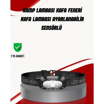 CEYLAN ADAM Ayarlanabilir Kafa Lambası Type-C Şarjlı Kompakt Kamp Lambası