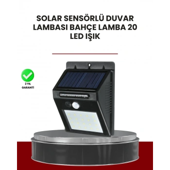 CEYLAN ADAM Bahçe ve Dış Mekanlar İçin Güneş Enerjili 20 LED Hareket Sensörlü Lamba