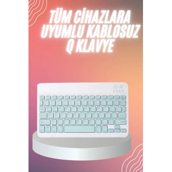 CEYLAN ADAM Bluetooh Wıreless Keyboard Siyah Q Klavye İOS Ipad Android Windows Uyumlu