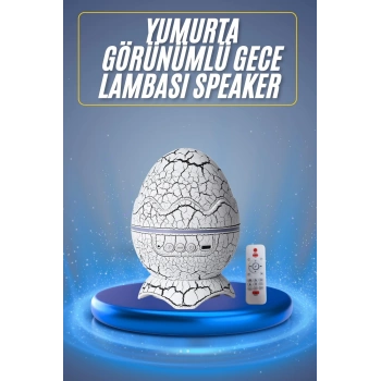 CEYLAN ADAM Bluetooth Hoparlör Dinozor Yumurtası Gece Masa Lambası Projektör