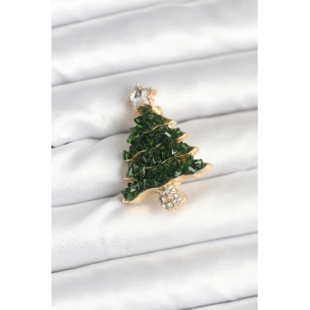 CEYLAN ADAM Çam Ağacı Model Yılbaşı Temalı Broş