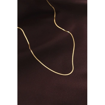 CEYLAN ADAM Çelik Gold Renk 60 cm İnce İtalyan Zincir Kolye