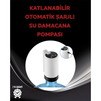 CEYLAN ADAM Damacana Üstü Akıllı Su Pompası | 3 Damacana Kullanım | 4W Güç | Micro USB Şarjlı | Katlanabilir & Taşınabilir