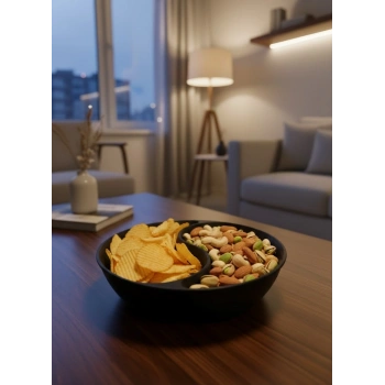 CEYLAN ADAM Dekoratif Siyah Çerezlik Kase 4’lü Set 3x12 cm