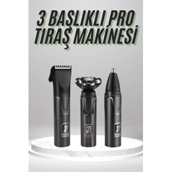 CEYLAN ADAM Dijital Göstergeli 3 Başlıklı Tıraş Makinesi Islak Kuru Lazer Öncesi Günlük
