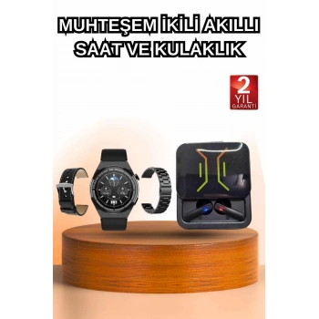 CEYLAN ADAM Dijital Göstergeli Bluetooth Kulaklık ve Bildirim Görebilen Akıllı Saat Alarm ve Titreşim