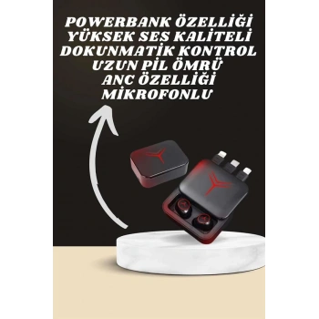 CEYLAN ADAM Dijital Göstergeli Powerbank Kablosuz Kulaklık ve 7 Kordonlu Yeni Nesil Akıllı Saat Dokunmatik Kontrol