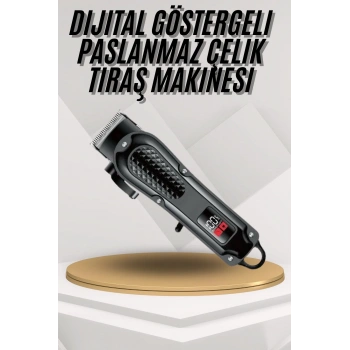 CEYLAN ADAM Dijital Profesyonel Kablosuz Saç Sakal Tıraş Makinası Sessiz Paslanmaz Çelik