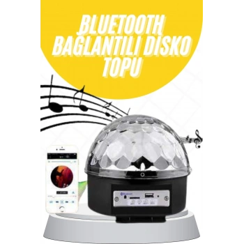 CEYLAN ADAM Disko Topu Renkli Işıklı Lazer Parti Bluetooth Bağlantılı Led Küre