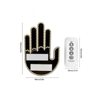 CEYLAN ADAM El Orta Parmak Led Kumandalı Araç İçi Reflektör Arka Cam El Simgesi