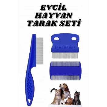 CEYLAN ADAM Evcil Hayvan Bit Tarağı Seti Paslanmaz Çelik Bıçaklı 4lü Set