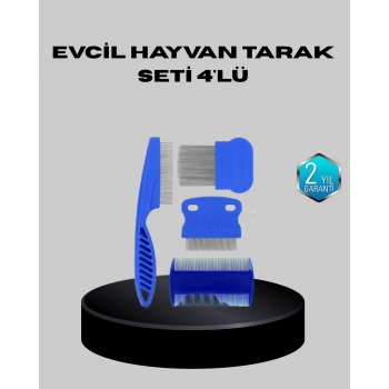 CEYLAN ADAM Evcil Hayvan Tüy Bakım Seti – 4’lü Paslanmaz Çelik ve Eco Plastik, Kolay Temizlenebilir ve Dayanıklı