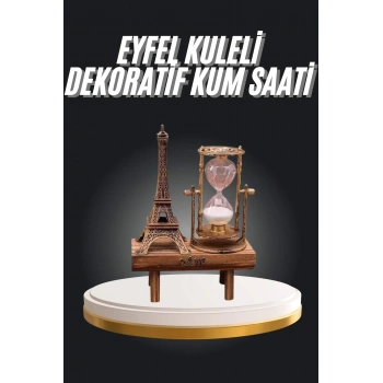 CEYLAN ADAM Eyfel Kuleli Kum Saati Dekoratif Hediyelik Eşya Retro Eyfel Kulesi