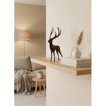 CEYLAN ADAM Geyik Figürü Gri Modern Salon ve Raf Dekoru