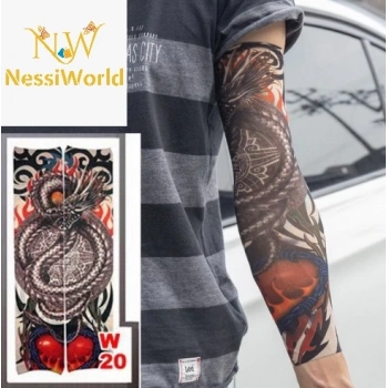 CEYLAN ADAM Giyilebilir Kol Dövmesi Çorap Dövme 3D Baskılı Kol Bacak Dövme 2 Adet Model 7