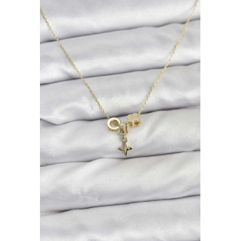 CEYLAN ADAM Gold Renk Pirinç Minimal Charmlı Kadın Kolye