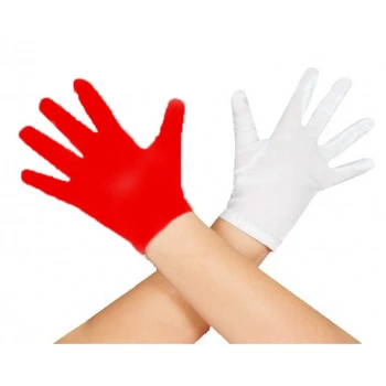 CEYLAN ADAM Gösteriler İçin 1 Çift Kırmızı Beyaz Pandomim Eldiveni Çocuk Boy