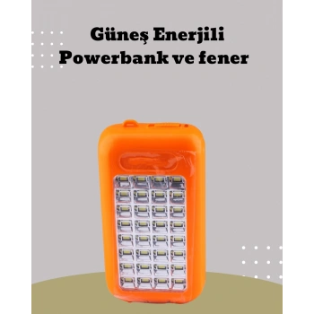 CEYLAN ADAM Güneş Paneli Destekli Powerbank ve LED Işıldak – 10000 mAh, Çift USB, Outdoor Kullanım İçin