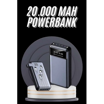 CEYLAN ADAM Hızlı Şarj Özellikli 20.000 Mah Dijital Göstergeli USB Girişli Android ve İOS Uyumlu Powerbank