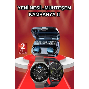 CEYLAN ADAM İkili Set Akıllı Saat Ve Bluetooth Kulaklık Kablosuz Uzun Pil Ömrü Spor Modları