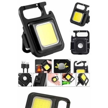 CEYLAN ADAM Işıldak USB Şarjlı Cep El Feneri Taşınabilir Mini Led Işık Çok Fonksiyonlu