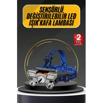 CEYLAN ADAM Kafa Lambası 800 Lümen 4 Mod Yüksek Işık Flaşörlü Şarjlı Led Lamba