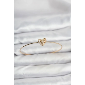 CEYLAN ADAM Kalp Model Gold Renk Bileklik