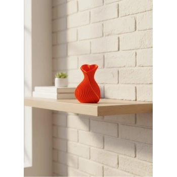 CEYLAN ADAM Kalpli Turuncu Dekoratif Vazo 11 cm Modern Şık Masaüstü Aksesuar