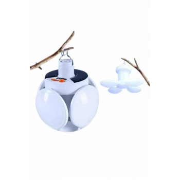 CEYLAN ADAM Kamp Lambası Güneş Enerjili Solar 5 Kanatlı Katlanır Lamba Karavan