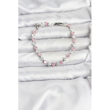 CEYLAN ADAM Kare Zirkon Taşlı Gümüş Renk Kadın Bileklik