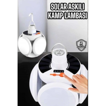 CEYLAN ADAM Katlanabilir Taşınabilir Kamp Lambası Işıldak Beyaz Işık Güneş Enerjili Solar Aydınlatma