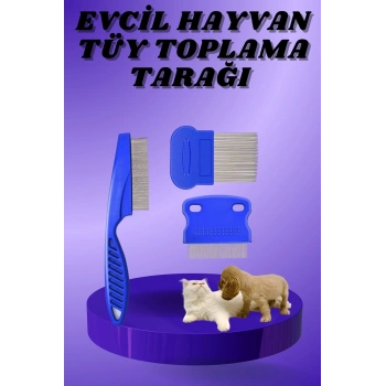 CEYLAN ADAM Kedi Köpek Tüy Bit Pire Toplayıcı Toplama Temizleme Tarağı Tarak Seti 4lü Set