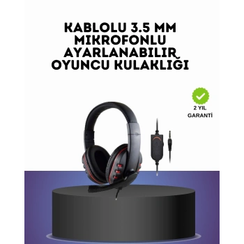 CEYLAN ADAM Kırmızı Gaming Headset Mikrofonlu Sağlam Kablolu Konforlu
