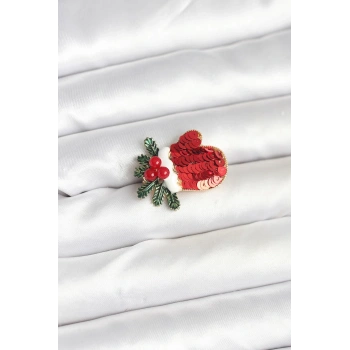 CEYLAN ADAM Kırmızı Model Yılbaşı Temalı Broş