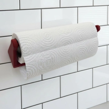 CEYLAN ADAM Kırmızı Peçete Tutucu Duvara Monte Pratik Kağıt Havlu Askısı