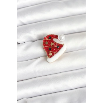 CEYLAN ADAM Kırmızı Şapka Model Yılbaşı Temalı Broş