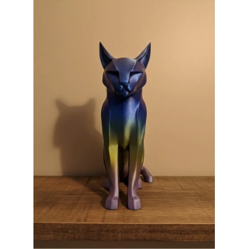 CEYLAN ADAM Koyu Rainbow Kedi Biblo Modern Salon ve Raf Dekoru